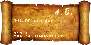 Adleff Barnabás névjegykártya